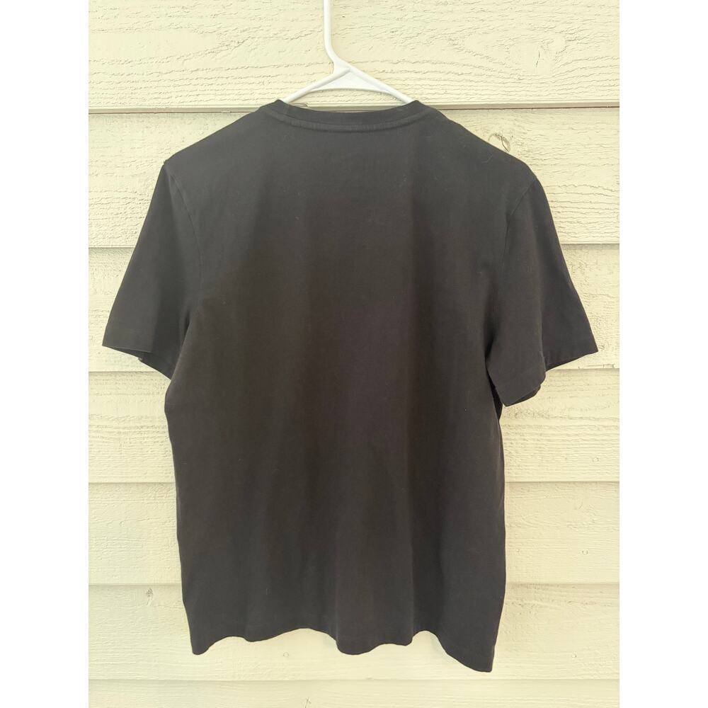 Michael Kors Graphic Logo T-Shirt Black Blue Paint Print Medium 100% Cotton - Picture 4 of 5